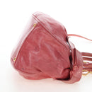 Miu Miu Side Ribbon Hand Bag Leather 2way Pink Gold Auth am12586V-4