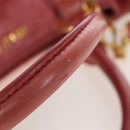 Miu Miu Side Ribbon Hand Bag Leather 2way Pink Gold Auth am12586V-7