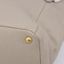 PRADA Tote Bag Taurillon Clemence Leather Gray Gold Auth am12588V-14