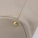 PRADA Tote Bag Taurillon Clemence Leather Gray Gold Auth am12588V-16