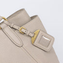PRADA Tote Bag Taurillon Clemence Leather Gray Gold Auth am12588V-18