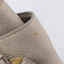 PRADA Tote Bag Taurillon Clemence Leather Gray Gold Auth am12588V-9