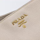 PRADA Tote Bag Taurillon Clemence Leather Gray Gold Auth am12588V-19