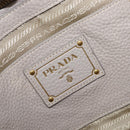 PRADA Tote Bag Taurillon Clemence Leather Gray Gold Auth am12588V-20