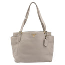 PRADA Tote Bag Taurillon Clemence Leather Gray Gold Auth am12588V-13