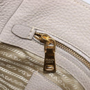 PRADA Tote Bag Taurillon Clemence Leather Gray Gold Auth am12588V-23