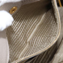 PRADA Tote Bag Taurillon Clemence Leather Gray Gold Auth am12588V-24