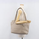 PRADA Tote Bag Taurillon Clemence Leather Gray Gold Auth am12588V-26