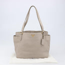 PRADA Tote Bag Taurillon Clemence Leather Gray Gold Auth am12588V-12