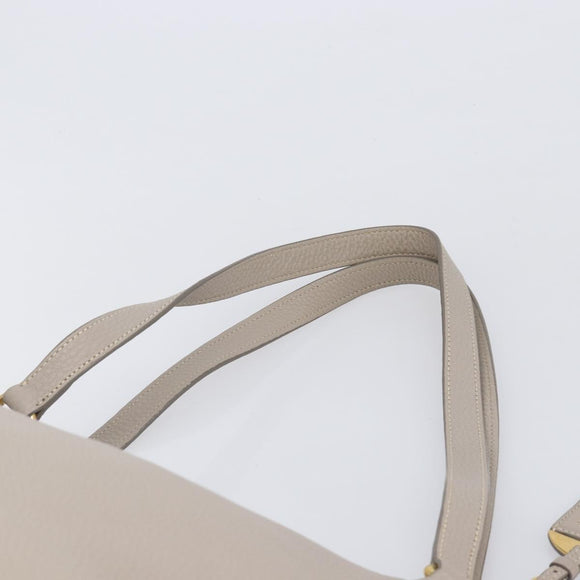PRADA Tote Bag Taurillon Clemence Leather Gray Gold Auth am12588V