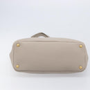 PRADA Tote Bag Taurillon Clemence Leather Gray Gold Auth am12588V-5