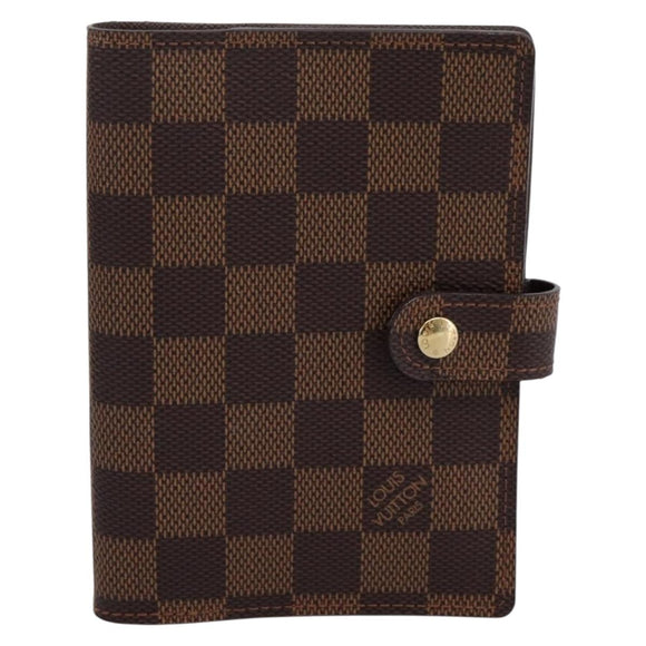 LOUIS VUITTON Damier Ebene Agenda PM Day Planner Cover R20700 LV Auth am12595V