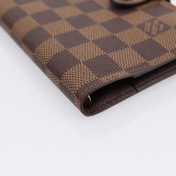LOUIS VUITTON Damier Ebene Agenda PM Day Planner Cover R20700 LV Auth am12595V