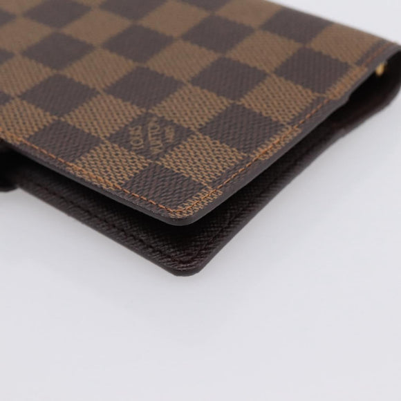 LOUIS VUITTON Damier Ebene Agenda PM Day Planner Cover R20700 LV Auth am12596V