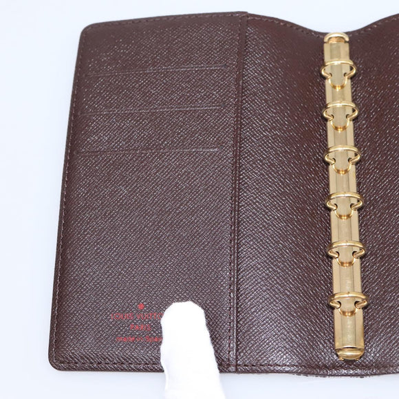LOUIS VUITTON Damier Ebene Agenda PM Day Planner Cover R20700 LV Auth am12596V