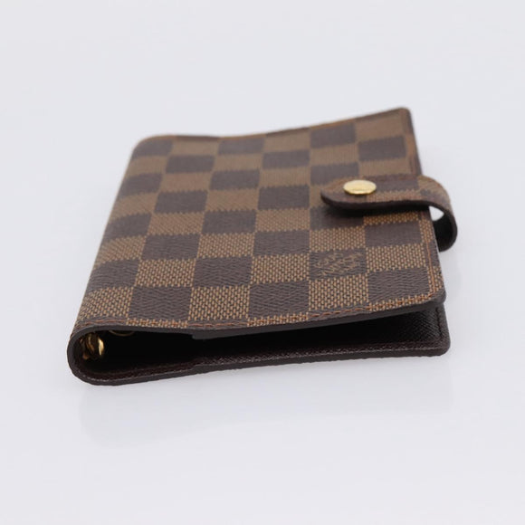 LOUIS VUITTON Damier Ebene Agenda PM Day Planner Cover R20700 LV Auth am12596V