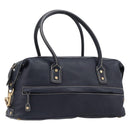 CELINE Hand Bag Leather Black Gold Auth am12599V-1