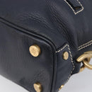CELINE Hand Bag Leather Black Gold Auth am12599V-10