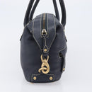 CELINE Hand Bag Leather Black Gold Auth am12599V-5