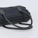 CELINE Hand Bag Leather Black Gold Auth am12599V-7