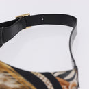 Salvatore Ferragamo Leopard Hand Bag Nylon Leather Beige Gold Auth am12601V-15