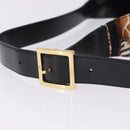 Salvatore Ferragamo Leopard Hand Bag Nylon Leather Beige Gold Auth am12601V-9