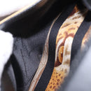 Salvatore Ferragamo Leopard Hand Bag Nylon Leather Beige Gold Auth am12601V-24