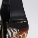 Salvatore Ferragamo Leopard Hand Bag Nylon Leather Beige Gold Auth am12601V-4