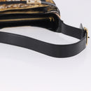 Salvatore Ferragamo Leopard Hand Bag Nylon Leather Beige Gold Auth am12601V-8