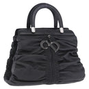 Christian Dior Carreño Hand Bag Leather Black Silver Auth am12602SAM-1
