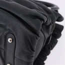 Christian Dior Carreño Hand Bag Leather Black Silver Auth am12602SAM-12