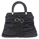 Christian Dior Carreño Hand Bag Leather Black Silver Auth am12602SAM-2