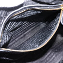 PRADA Hand Bag Leather Black Gold Auth am12603SAM-24