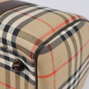 Burberrys Nova Check Boston Bag Canvas Beige Gold Auth am12606V-14