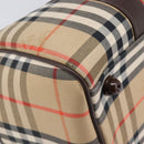Burberrys Nova Check Boston Bag Canvas Beige Gold Auth am12606V-15