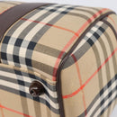 Burberrys Nova Check Boston Bag Canvas Beige Gold Auth am12606V-16