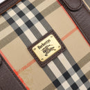 Burberrys Nova Check Boston Bag Canvas Beige Gold Auth am12606V-18