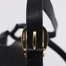 GUCCI Web Sherry Line Bag Leather Randonnee Type Black Gold Auth am12607V-10