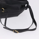 GUCCI Web Sherry Line Bag Leather Randonnee Type Black Gold Auth am12607V-7