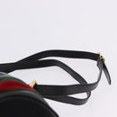 GUCCI Web Sherry Line Bag Leather Randonnee Type Black Gold Auth am12607V-8
