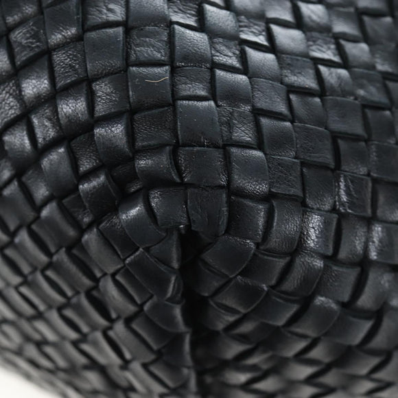 BOTTEGA VENETA INTRECCIATO Cabas GM Boston Bag Leather Black Auth am12609V