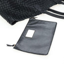 BOTTEGA VENETA INTRECCIATO Cabas GM Boston Bag Leather Black Auth am12609V-20
