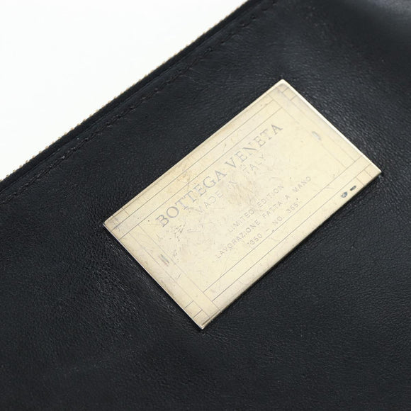 BOTTEGA VENETA INTRECCIATO Cabas GM Boston Bag Leather Black Auth am12609V