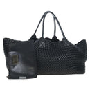 BOTTEGA VENETA INTRECCIATO Cabas GM Boston Bag Leather Black Auth am12609V-1