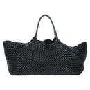 BOTTEGA VENETA INTRECCIATO Cabas GM Boston Bag Leather Black Auth am12609V-13