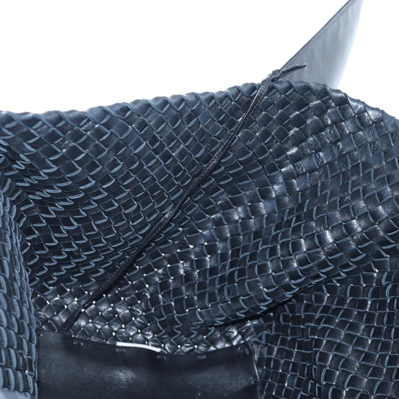 BOTTEGA VENETA INTRECCIATO Cabas GM Boston Bag Leather Black Auth am12609V