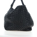 BOTTEGA VENETA INTRECCIATO Cabas GM Boston Bag Leather Black Auth am12609V-3