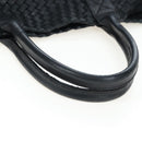 BOTTEGA VENETA INTRECCIATO Cabas GM Boston Bag Leather Black Auth am12609V-6