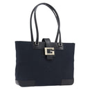GUCCI G Tote Bag Leather Canvas Black Gold 002 1109 Auth am12610V-1