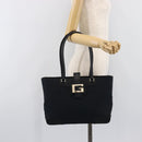 GUCCI G Tote Bag Leather Canvas Black Gold 002 1109 Auth am12610V-24